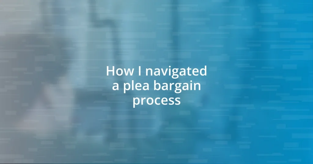 How I navigated a plea bargain process