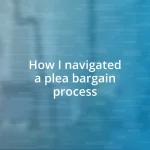 How I navigated a plea bargain process