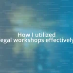 How I utilized legal workshops effectively