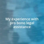 My experience with pro bono legal assistance