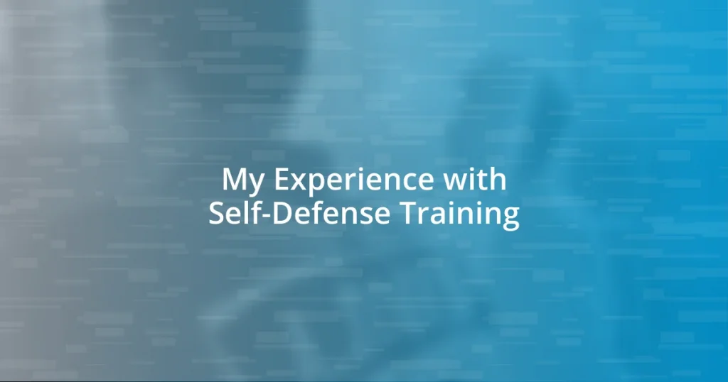 My Experience with Self-Defense Training