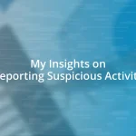 My Insights on Reporting Suspicious Activity