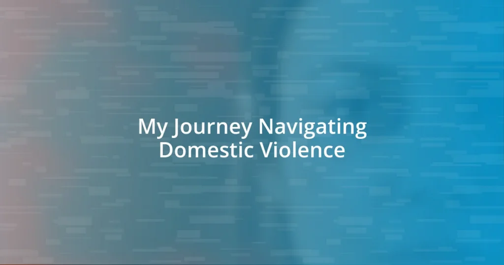 My Journey Navigating Domestic Violence