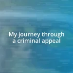 My journey through a criminal appeal
