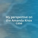 My perspective on the Amanda Knox case
