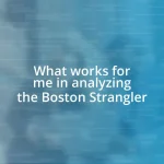 What works for me in analyzing the Boston Strangler