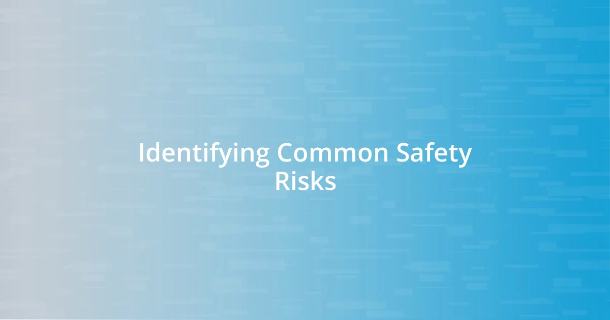 Identifying Common Safety Risks