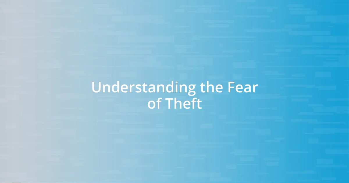 Understanding the Fear of Theft