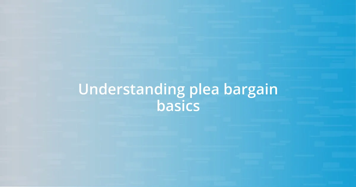 Understanding plea bargain basics