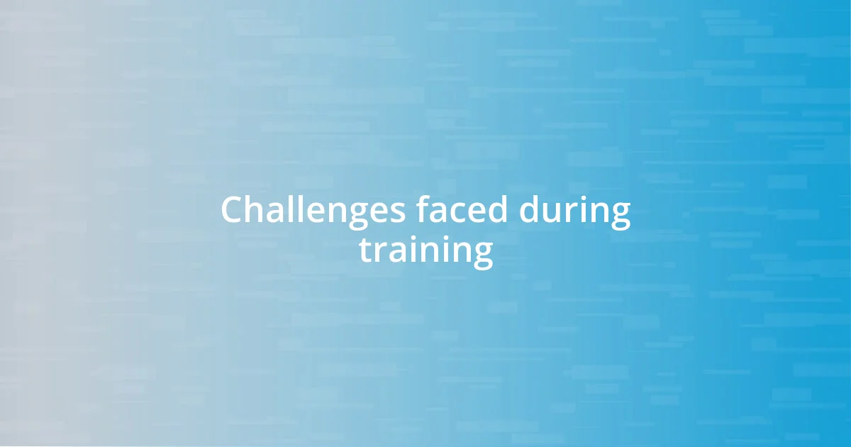 Challenges faced during training