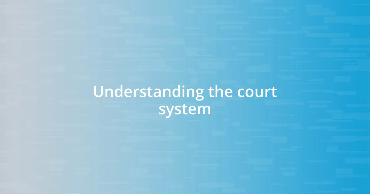 Understanding the court system